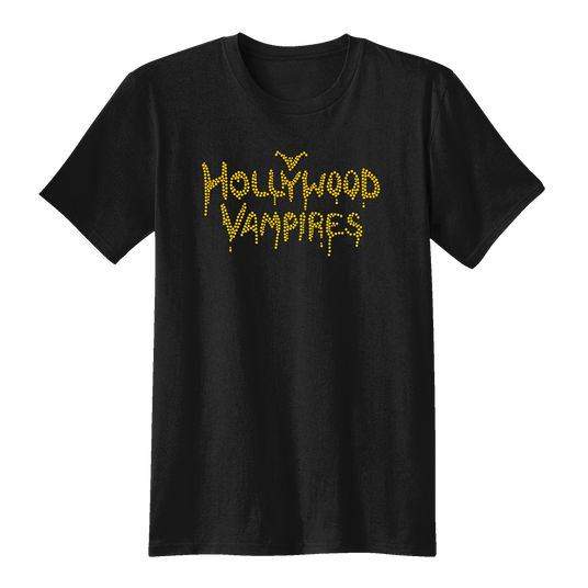 Logo Bling Unisex Concert Crew T-Shirt - Black w/ Gold Inlay
