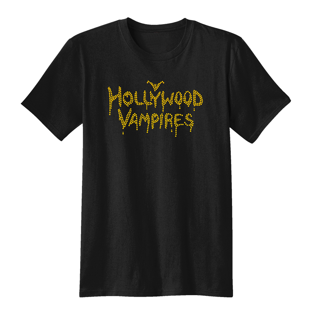 Logo Bling Unisex Concert Crew T-Shirt - Black w/ Gold Inlay